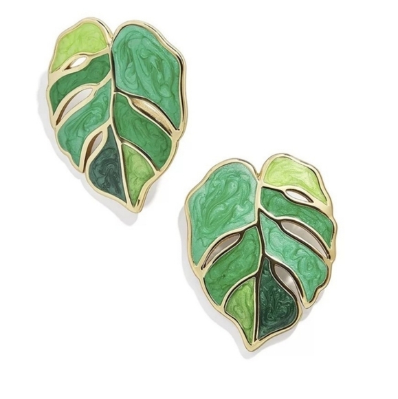 Bohemian Palm Tree Green Monstera Marble Painted Acrylic Multicolor "Mila" Leaf… - Picture 3 of 5